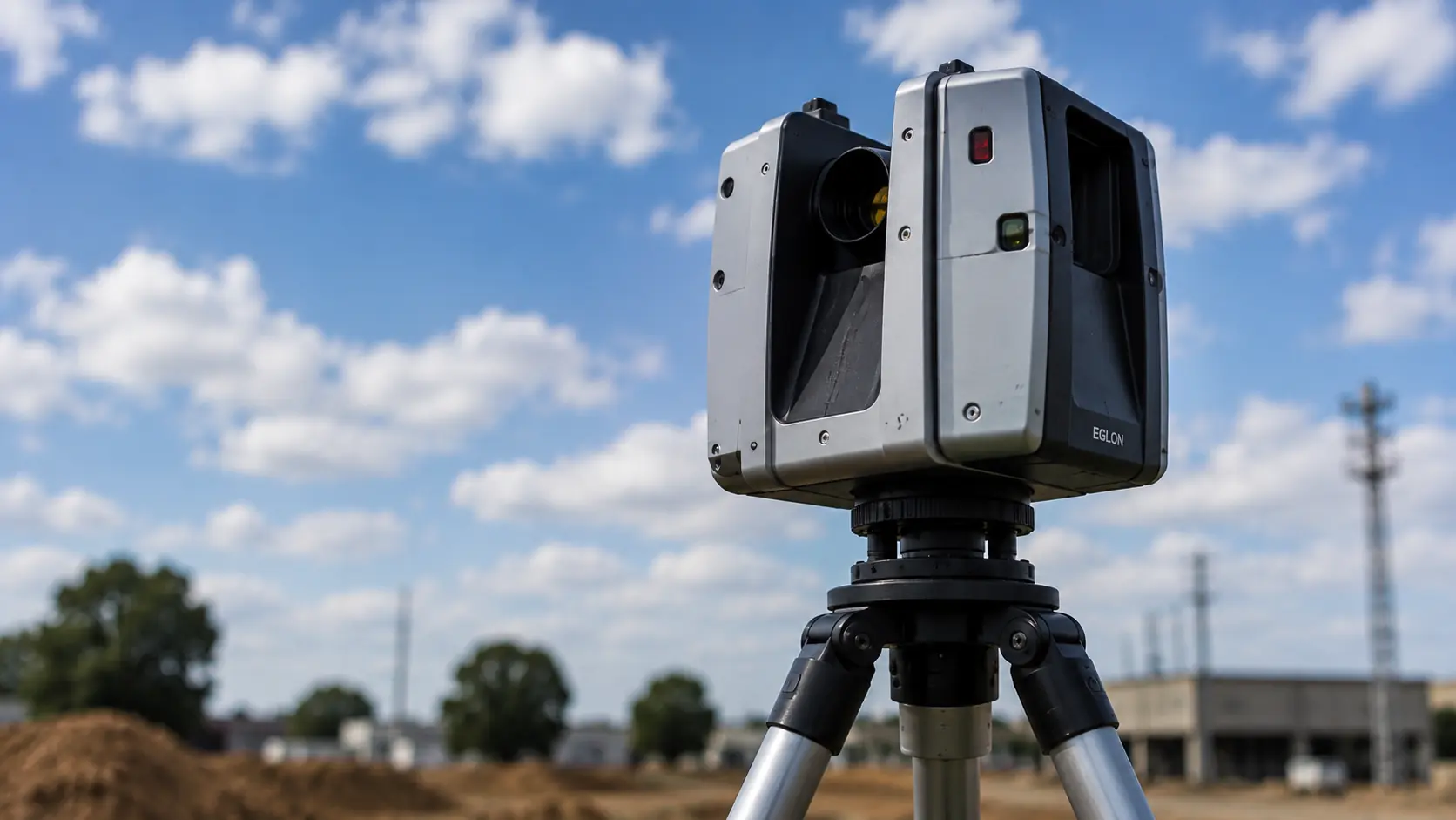 Modelo técnico azul gerado por laser scanner 3D