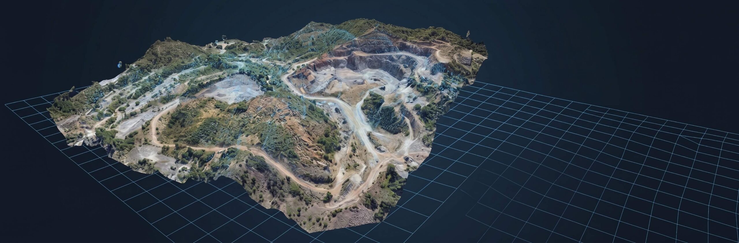 Visualização técnica em nuvem de pontos LiDAR